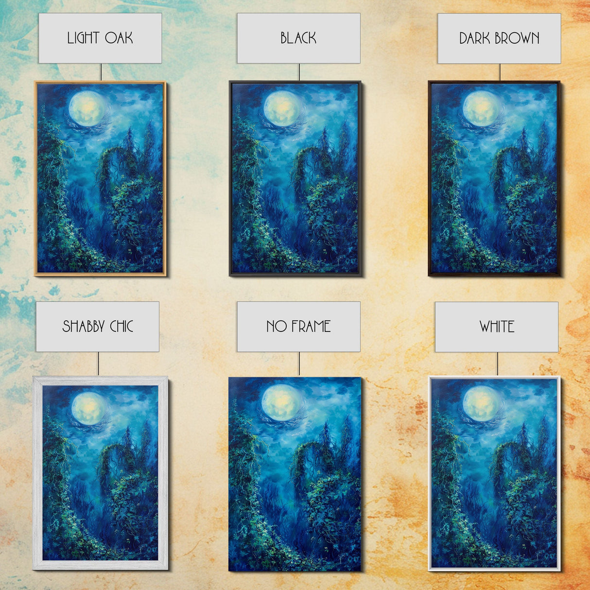 Moonlit Forest Path, Halloween Art, Spooky Wall Decor, Framed Canvas Print, Creepy Art, Halloween Wall Decor, Seasonal Wall Art