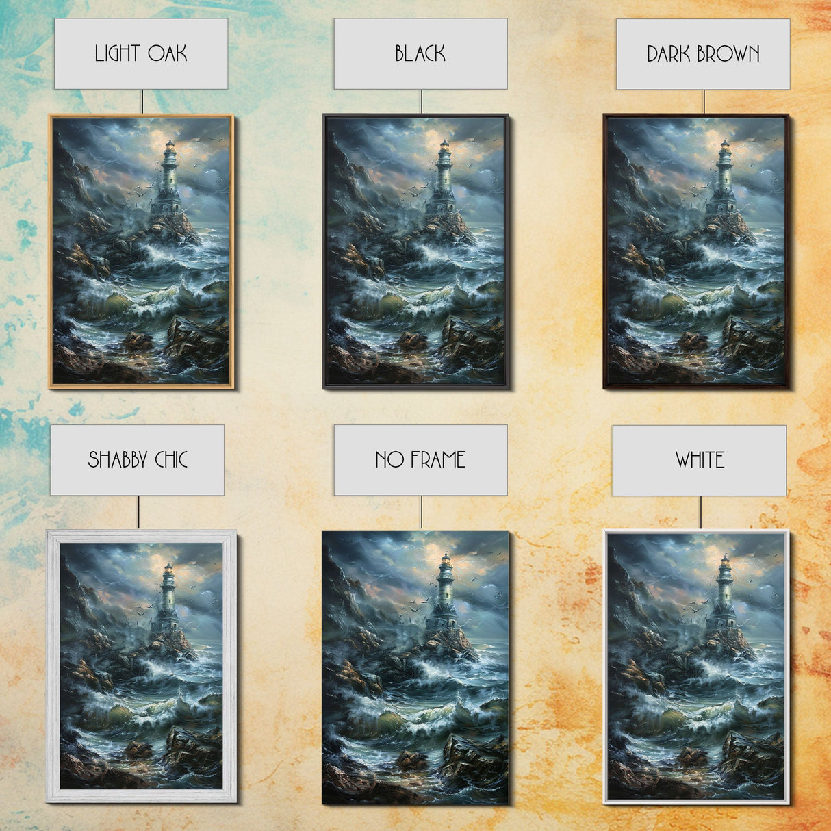 Haunted Lighthouse, Halloween Art, Spooky Wall Decor, Framed Canvas Print, Creepy Art, Halloween Wall Decor, Seasonal Wall Art