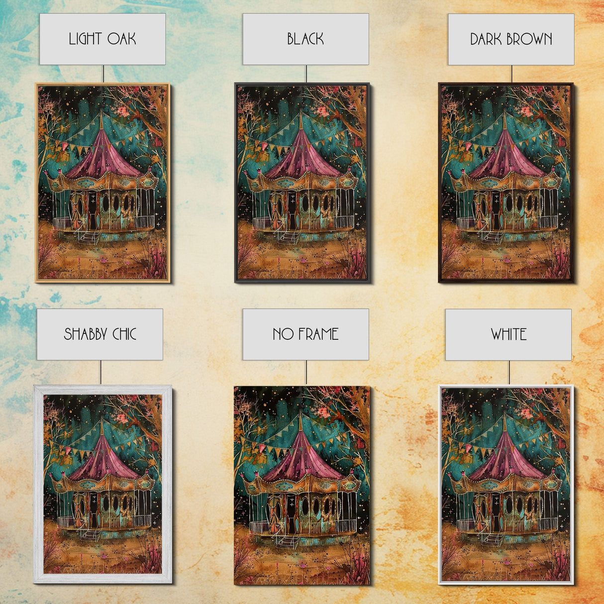 Nighttime Haunted Forest Path Framed Canvas Print, Halloween Wall Art, Spooky Home Decor, Eerie Artwork, Ghostly Path Decoration