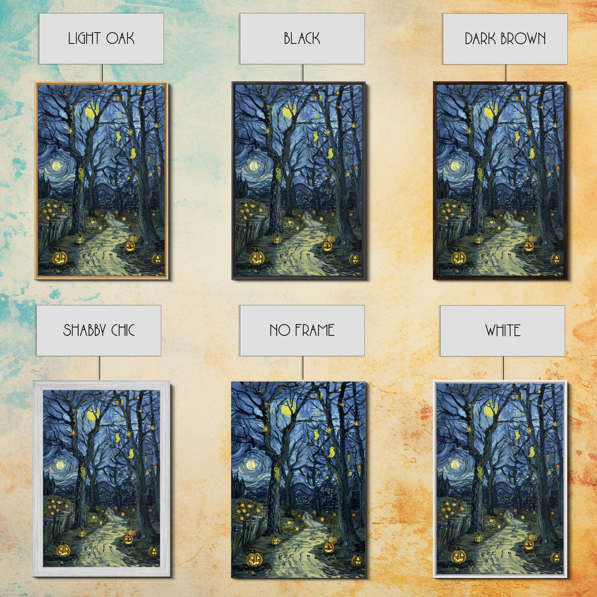 Dark Steamy Train at Night Framed Canvas Print, Halloween Wall Art, Spooky Train Station Decor, Haunted Transportation Artwork, Ghostly Art