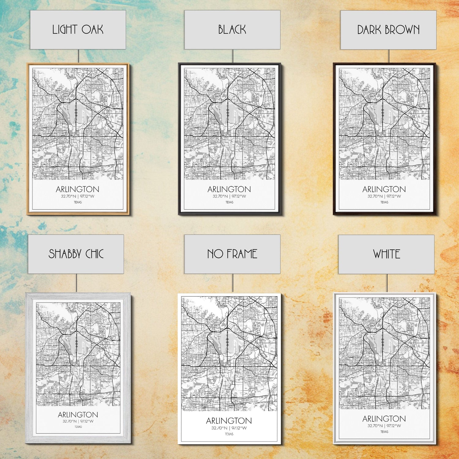 Arlington Street Map, Texas Map, City Art, Travel Map, Home Office Art, Family Gift, Modern Art, Wall Art, Canvas Print, Canvas Wall Art