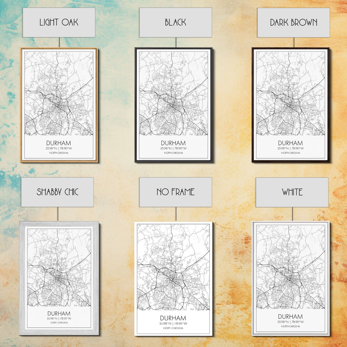 Durham Street Map, North Carolina Map, City Map Art, Minimalist Art, Wall Art, Canvas Print, Traveler Gift, Travel Wall Décor