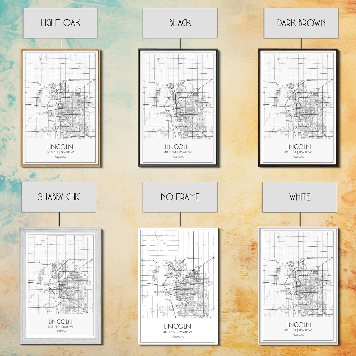 Lincoln Street Map, Nebraska Map, City Map Art, Modern Wall Art, Wall Art, Canvas Print, Travel Wall Decor, Black And White Art, Wife Gift