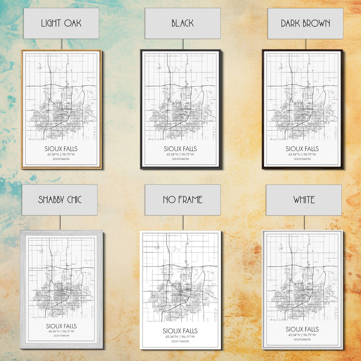 Sioux Falls Street Map, South Dakota Map, City Map Print, Minimalist Art, Wall Art, Canvas Print, Dorm Room Décor, Gifts For Her