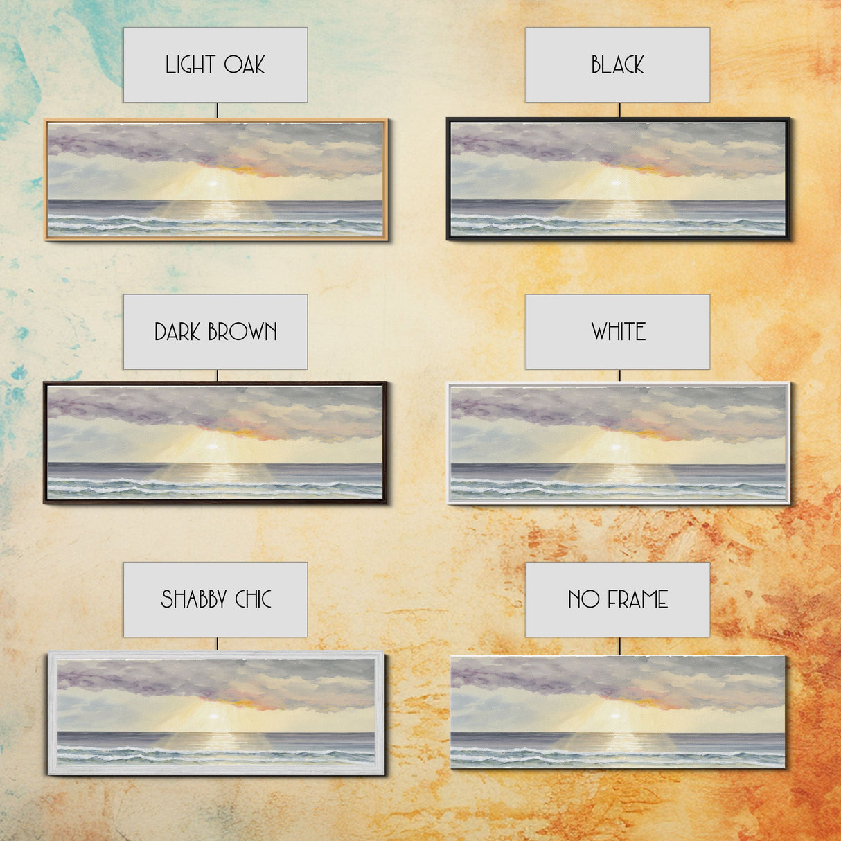 Panoramic Ocean Beach canvas prints Sea landscape Nautical photo Coastal canvas print Sea wave canvas Extra large wall art Ready to hang