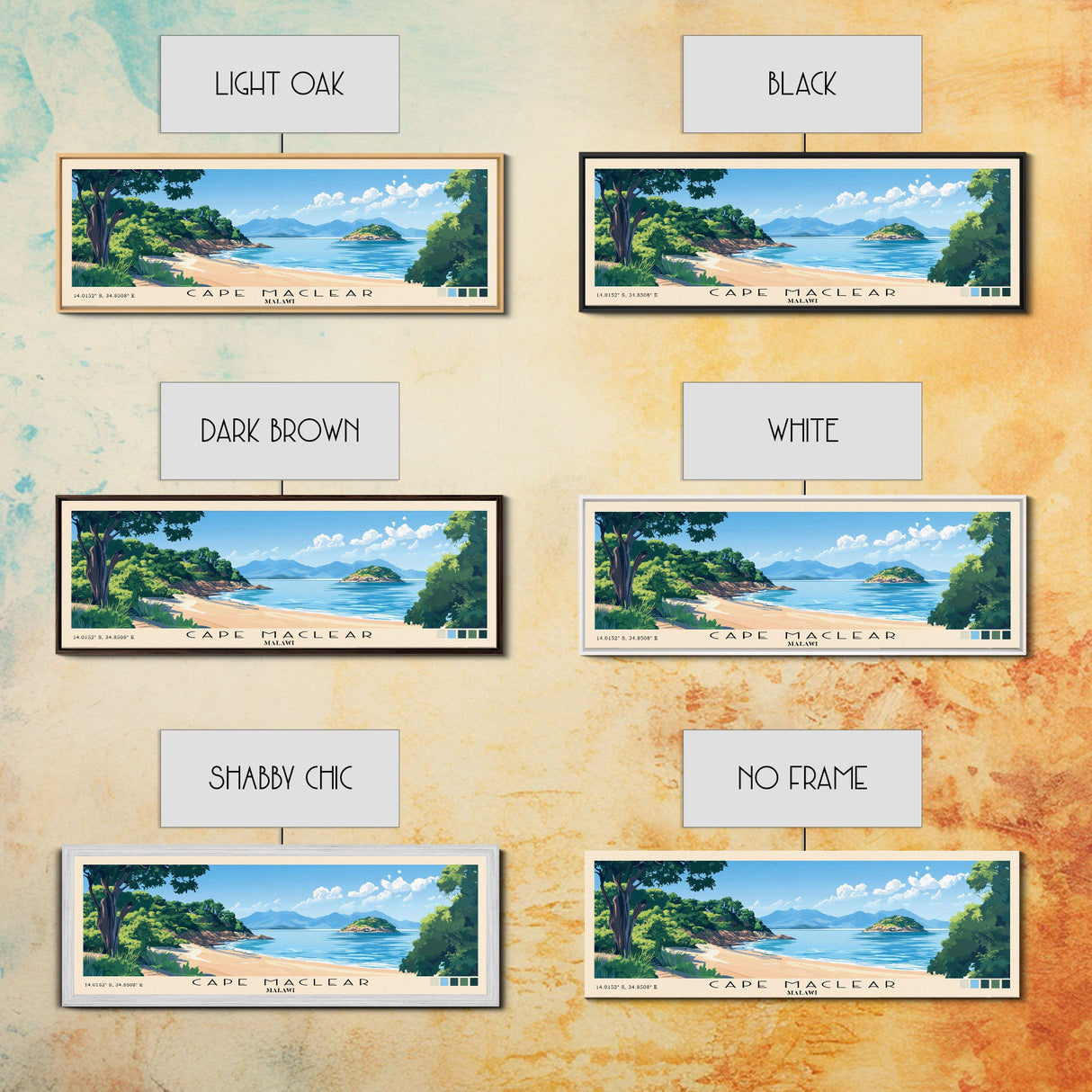 Cape Maclear, Malawi Panoramic Print, Vacation Gift, Malawi Wall Art, Beach Painting, Beach Decor, Beach Or Lakehouse Art