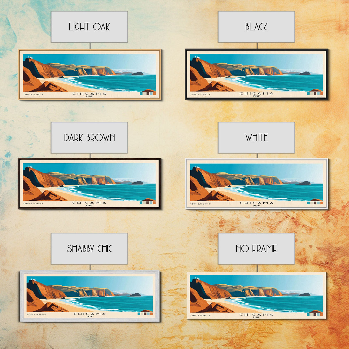 Chicama, Peru Panoramic Print, Vacation Gift, Peru Wall Art, Vacation Wall Art, Vacatation Memories, Beach Decor, Beach Or Lakehouse Art