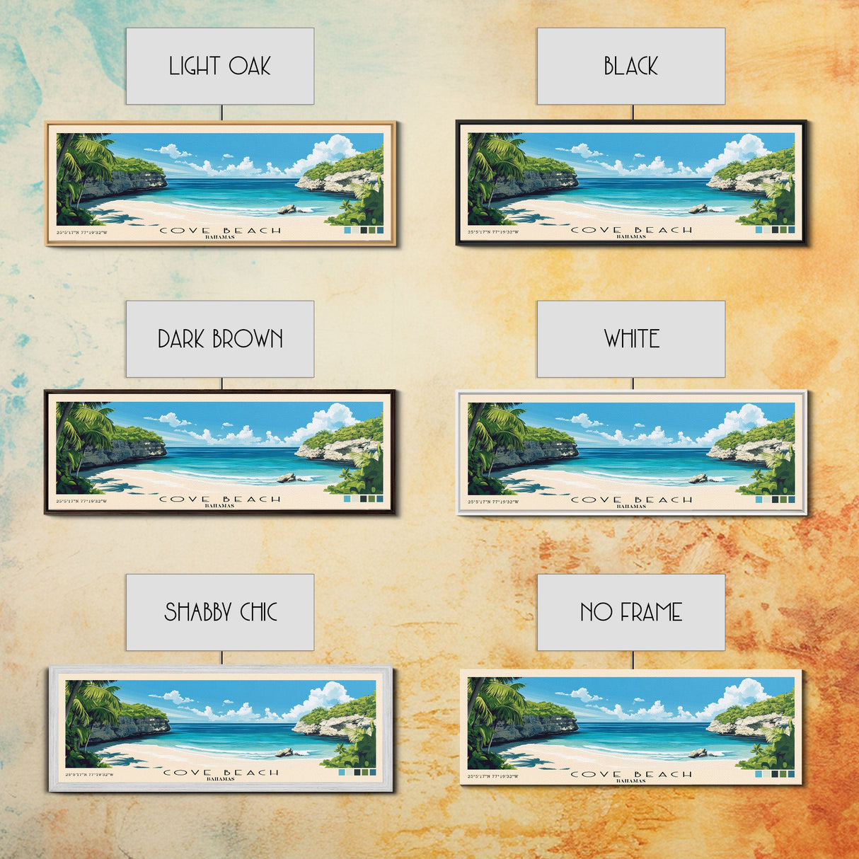 Cove Beach, Bahamas Panoramic Print, Vacation Gift, Bahamas Wall Art, Vacation Wall Art, Vacatation Memories, Beach Decor, Beach Or Lakehouse Art