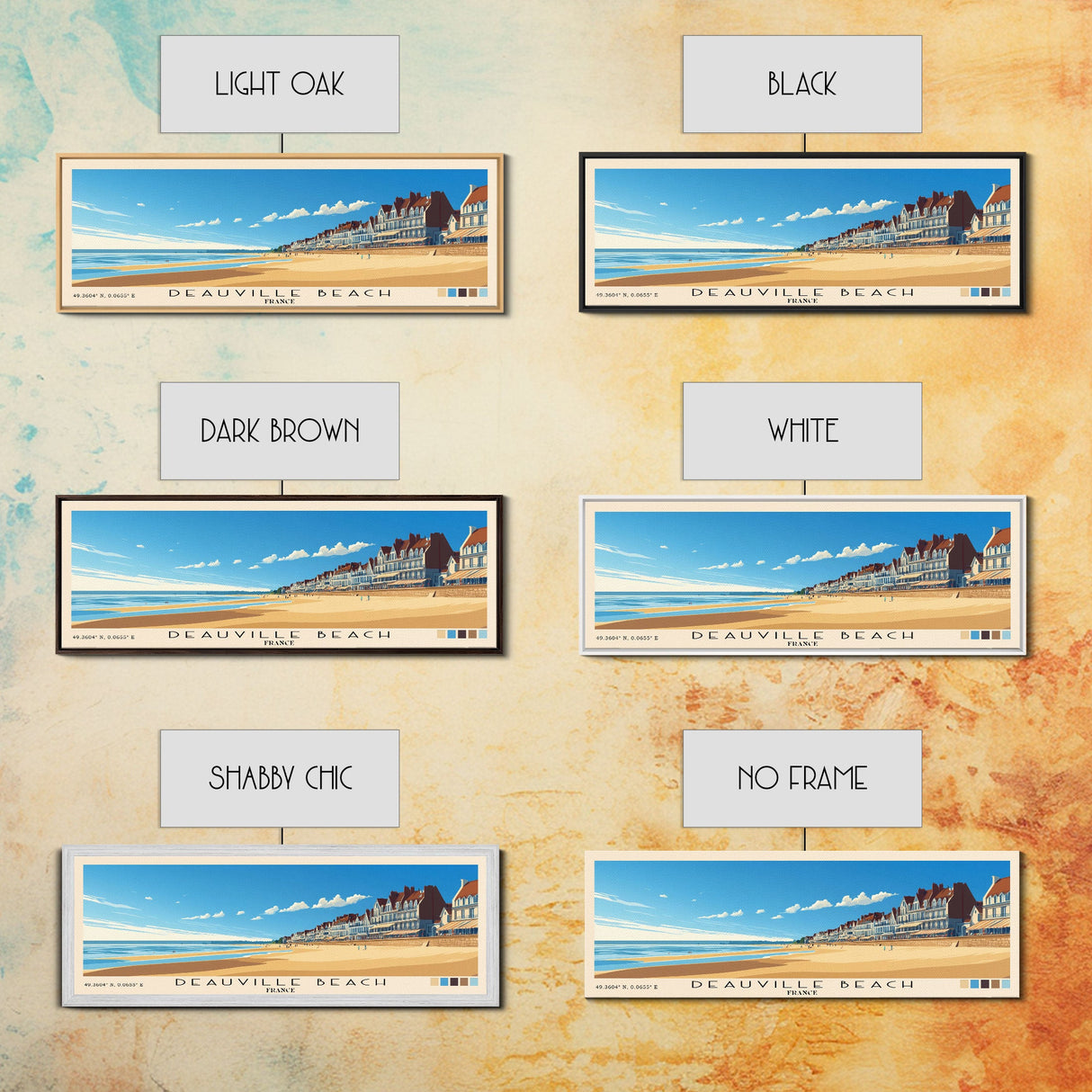 Deauville Beach, France Panoramic Print, Vacation Gift, France Wall Art, Vacation Wall Art, Vacatation Memories, Beach Decor, Beach Or Lakehouse Art