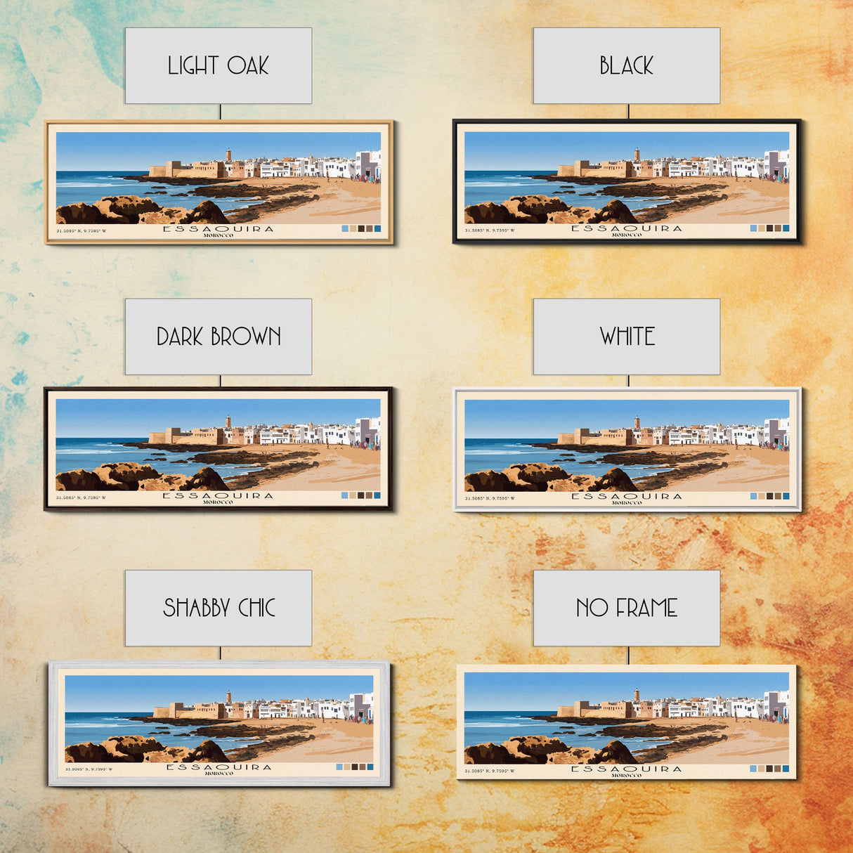 Essaouira, Morocco Panoramic Print, Vacation Gift, Morocco Wall Art, Vacation Wall Art, Vacatation Memories, Beach Decor, Beach Or Lakehouse Art