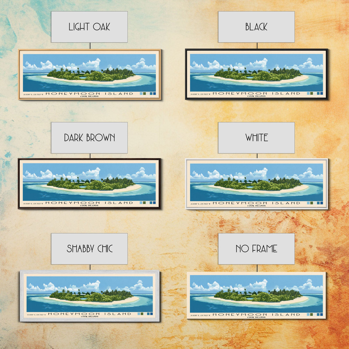 Honeymoon Island, Cook Islands Panoramic Print, Vacation Gift, Cook Islands Wall Art, Vacation Wall Art, Vacatation Memories, Beach Decor, Beach Or Lakehouse Art