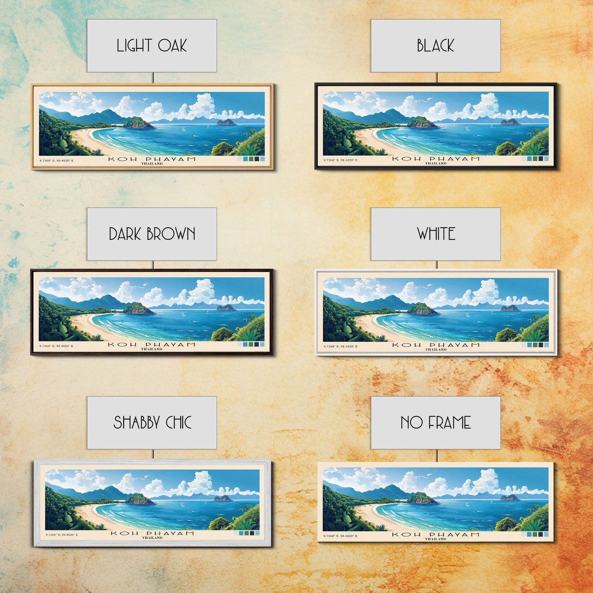 Koh Phayam, Thailand Panoramic Print, Vacation Gift, Thailand Wall Art, Beach Painting, Beach Decor, Beach Or Lakehouse Art