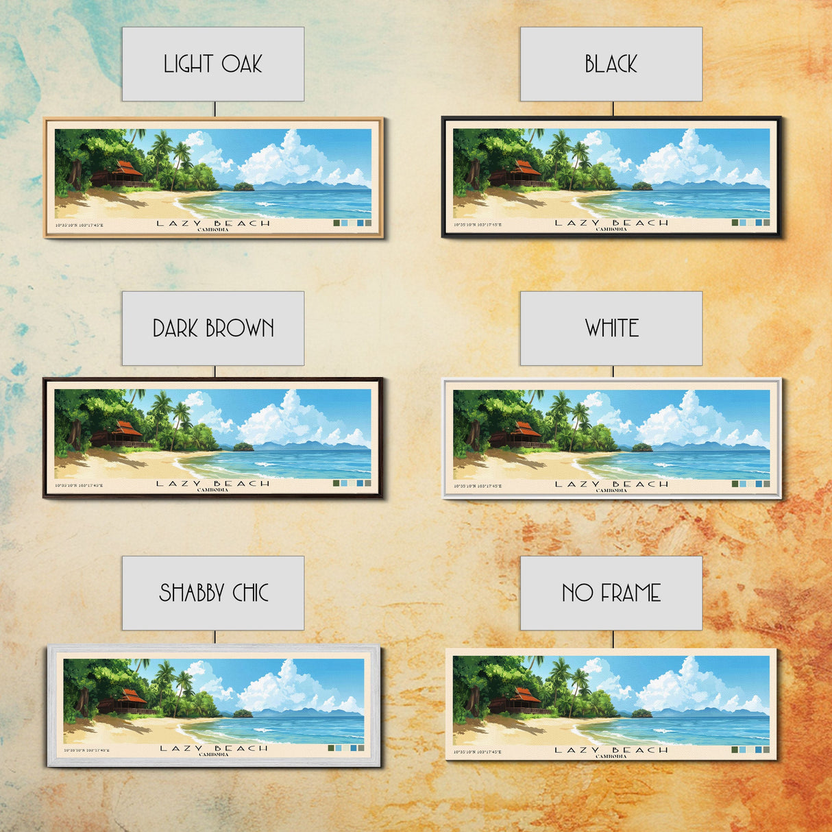 Lazy Beach, Cambodia Panoramic Print, Vacation Gift, Cambodia Wall Art, Vacation Wall Art, Vacatation Memories, Beach Decor, Beach Or Lakehouse Art