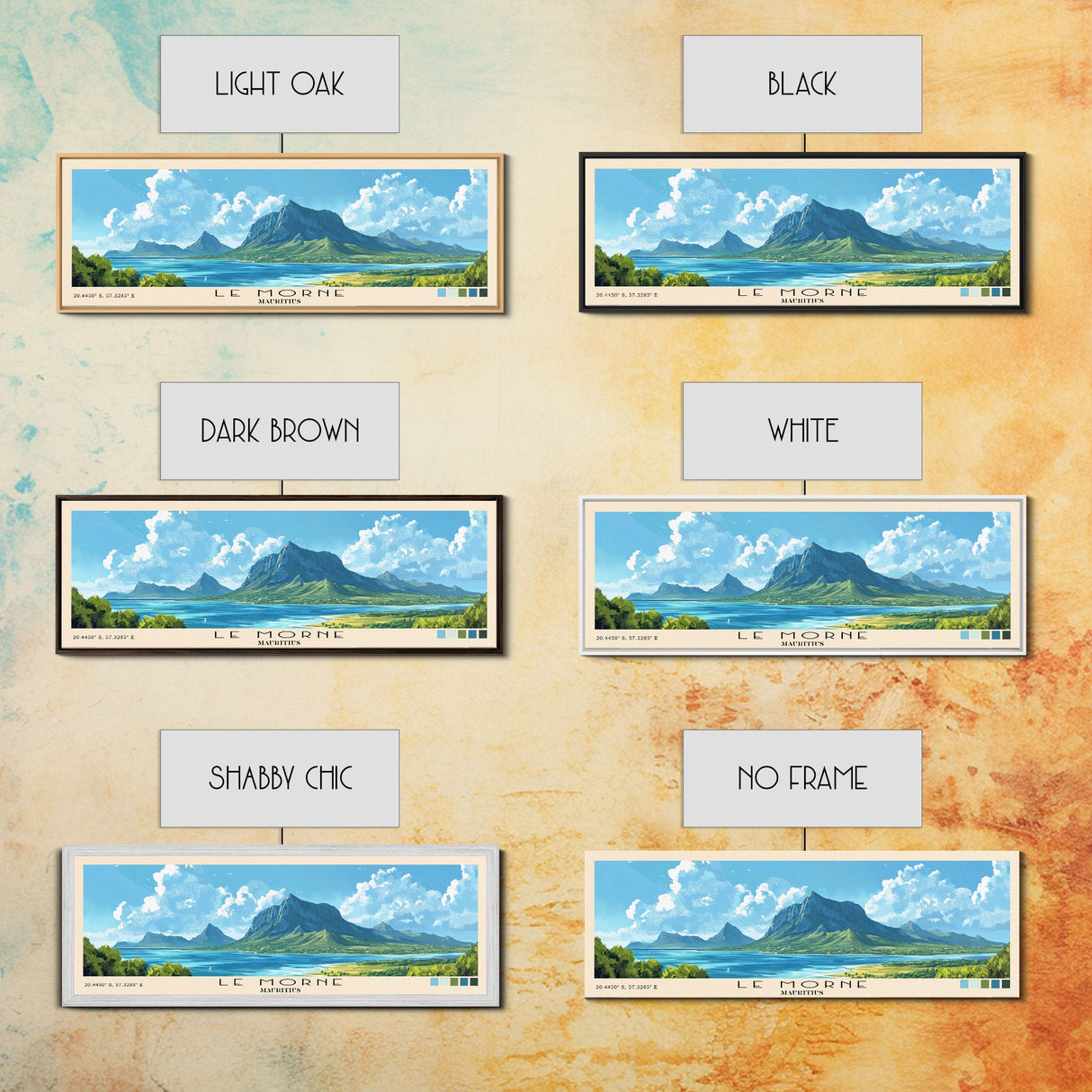 Le Morne, Mauritius Panoramic Print, Vacation Gift, Mauritius Wall Art, Beach Painting, Beach Decor, Beach Or Lakehouse Art