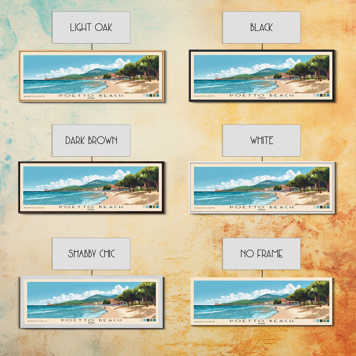 Poetto Beach, Italy Panoramic Print, Vacation Gift, Italy Wall Art, Vacation Wall Art, Vacatation Memories, Beach Decor, Beach Or Lakehouse Art