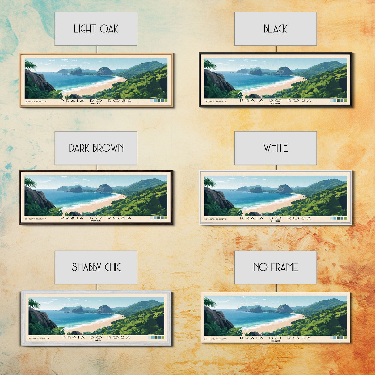 Praia do Rosa, Brazil Panoramic Print, Vacation Gift, Brazil Wall Art, Beach Painting, Beach Decor, Beach Or Lakehouse Art