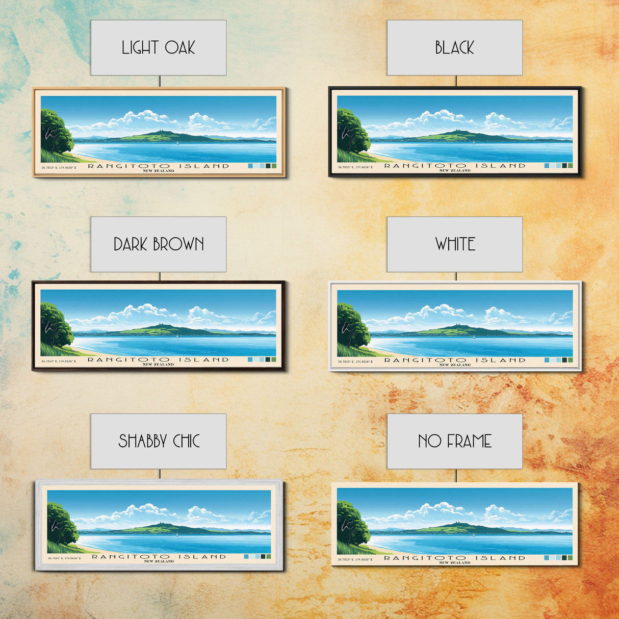 Rangitoto Island, New Zealand Panoramic Print, Vacation Gift, New Zealand Wall Art, Vacation Wall Art, Vacatation Memories, Beach Decor, Beach Or Lakehouse Art