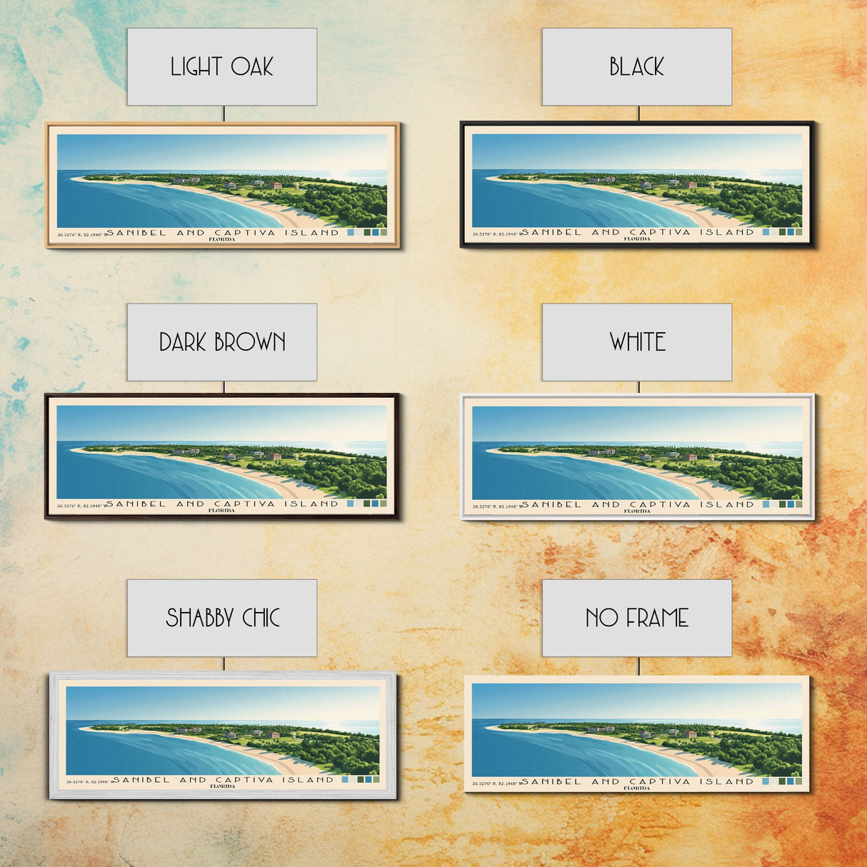 Sanibel and Captiva Island, Florida Panoramic Print, Vacation Gift, Florida Wall Art, Vacation Wall Art, Vacatation Memories, Beach Decor, Beach Or Lakehouse Art