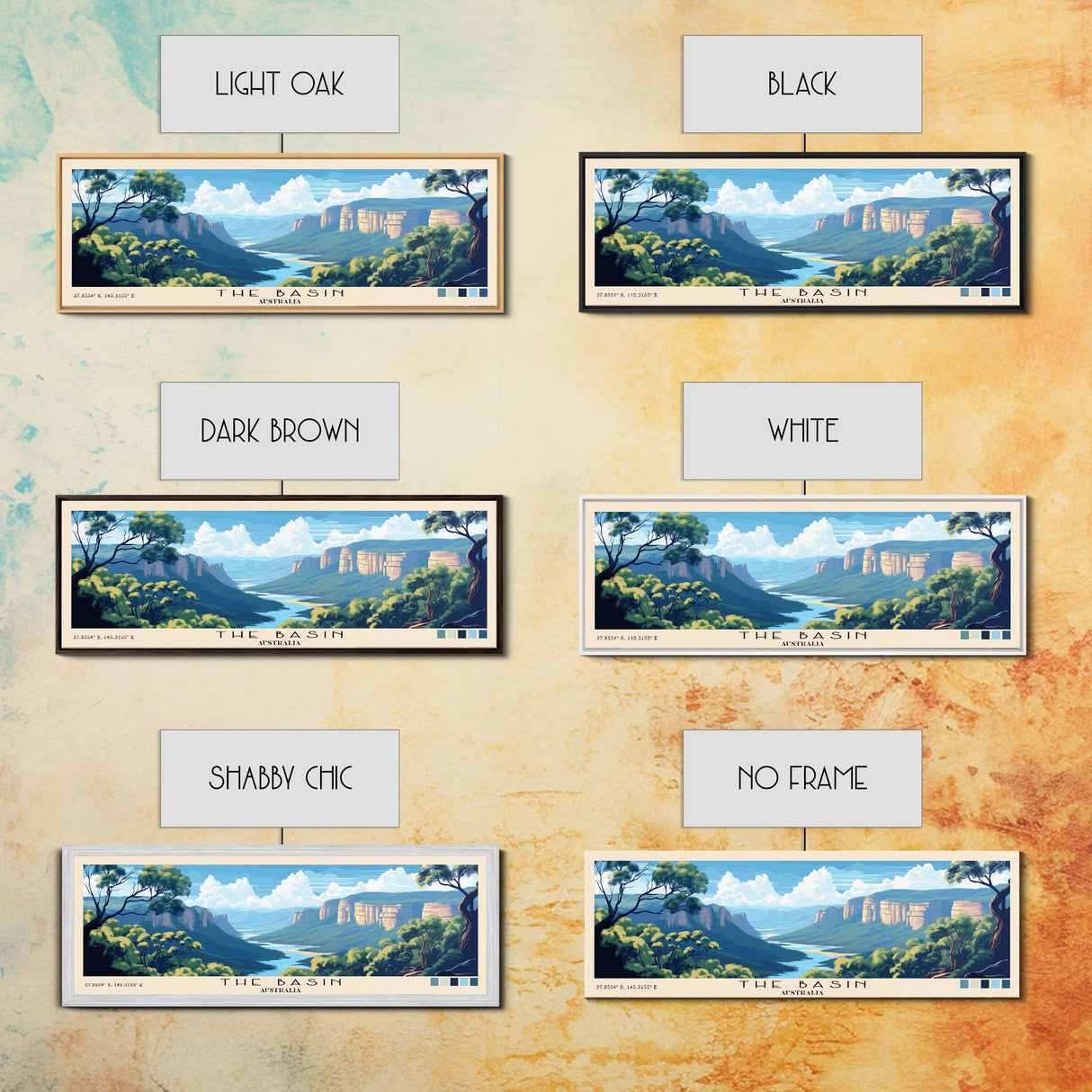 The Basin, Australia Panoramic Print, Vacation Gift, Australia Wall Art, Beach Painting, Beach Decor, Large Wall Art, Wood Frame Art