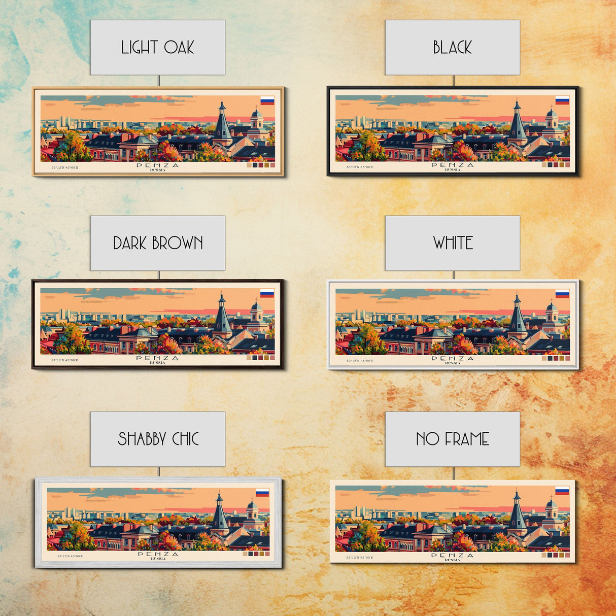 Penza Russia Wall Art, Panoramic Travel Poster, Panoramic Framed Canvas Print, City Wall Art, Wall Hanging Home Decor, Travel Art