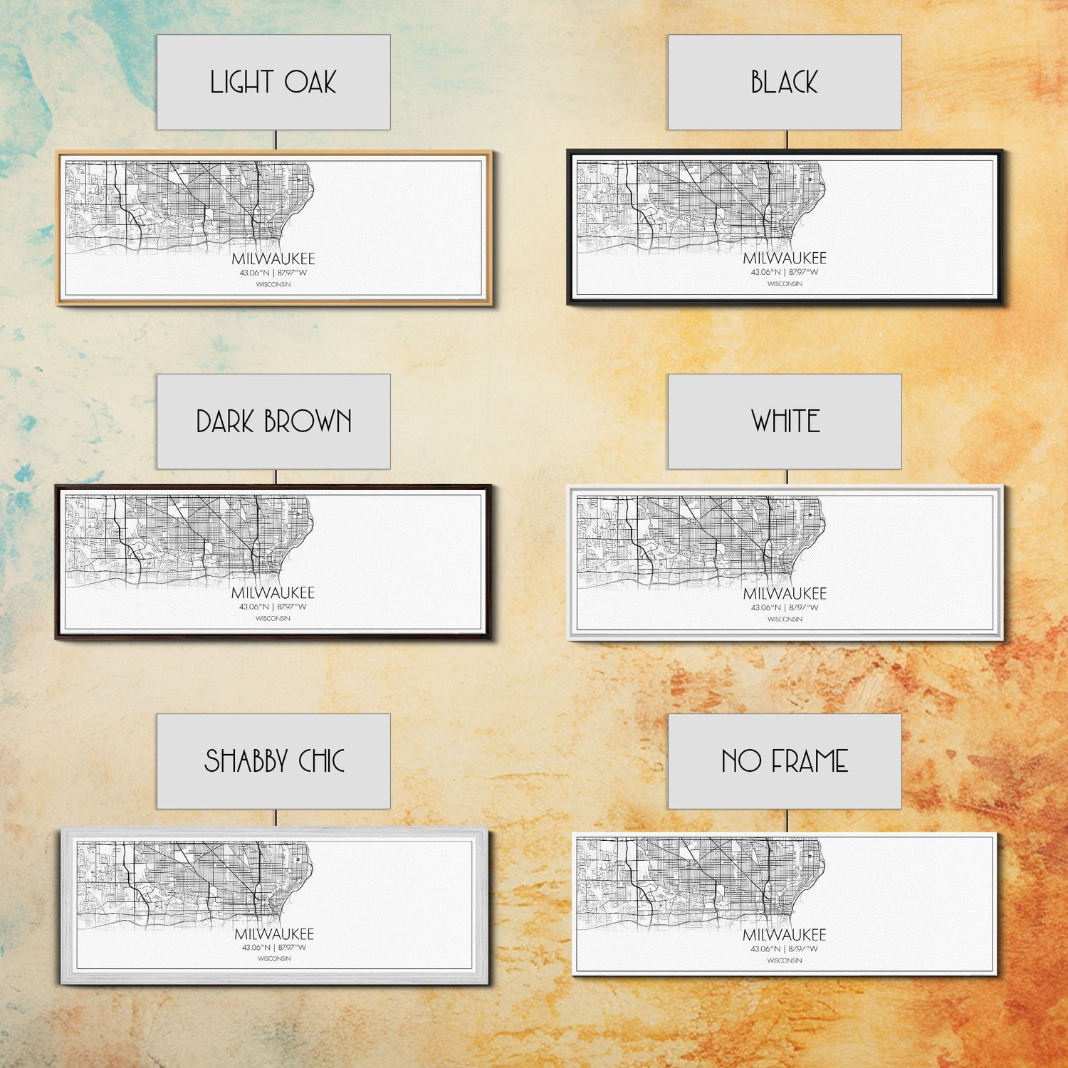 Panoramic Milwaukee City Map, Wisconsin Art, Map Print, Minimalist Wall Art, Canvas Art, Housewarming Gift, Street Map Art, Closing Gift