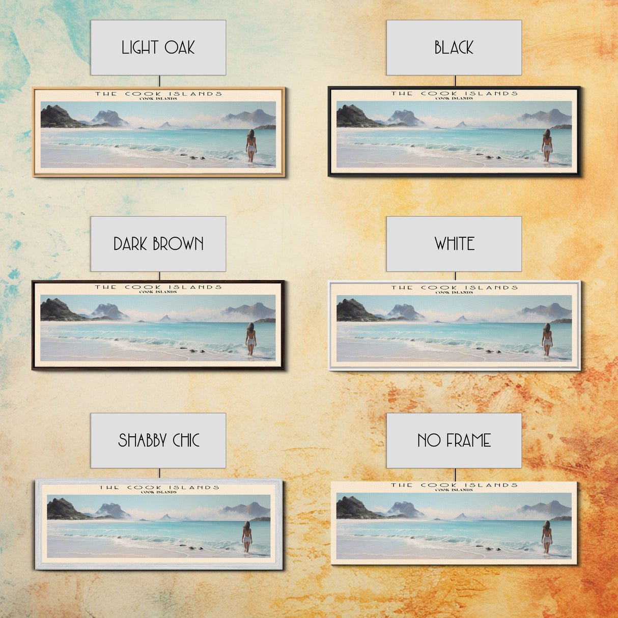 The Cook Islands Travel Print Wall Art, Travel Poster Print, Retro Style COUNTRY Home Decor, Wall Hanging, Travel Gift Idea, Unique Metal Art