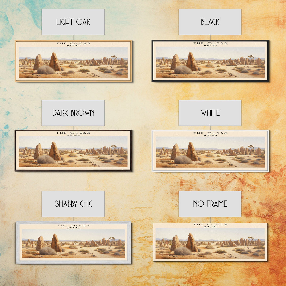 The Olgas Framed Canvas Print Travel Poster | Wall Art | Home Decor | Gift For Travel Lover | Wall Hanging | Original Art