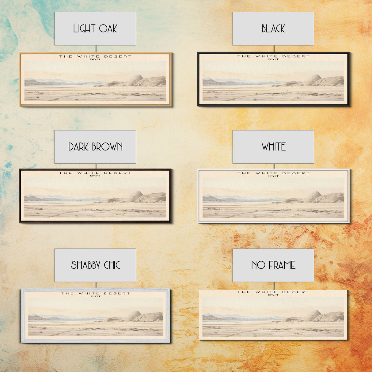 The White Desert Travel Print Wall Art, Travel Poster Print, Retro Style COUNTRY Home Decor, Wall Hanging, Travel Gift Idea, Unique Metal Art