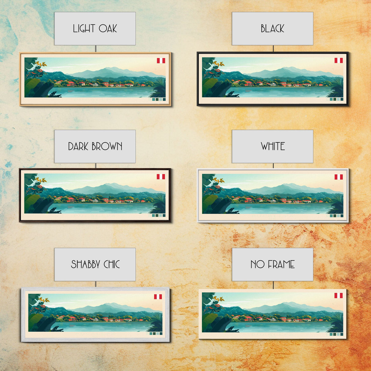 Pucallpa, Peru Travel Poster Panoramic Canvas Print, Pucallpa, Peru Painting, Peru Art, Pucallpa Travel Art, Guest Room Painting