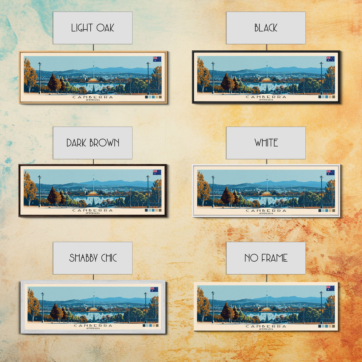 Canberra, Australia Panoramic Canvas Print, Canberra, Australia Painting, Australia Art, Canberra Travel Poster, Travel Art, Guest Room Painting