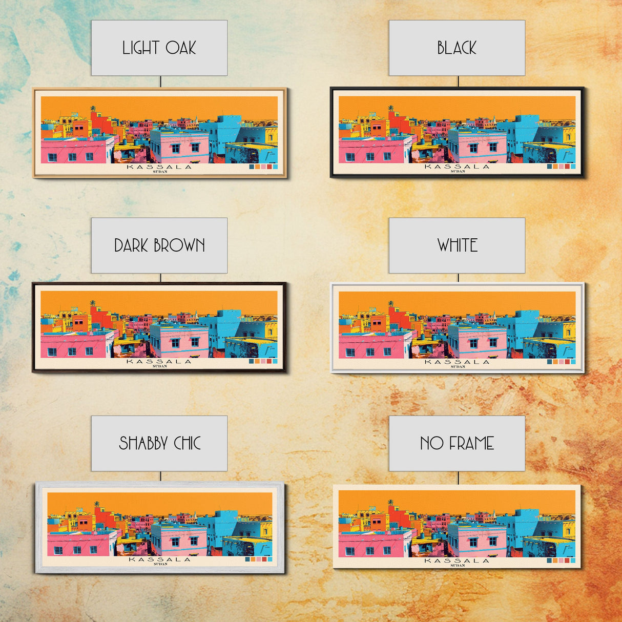 Kassala, Sudan Panoramic Canvas Print, Kassala, Sudan Painting, Sudan Art, Kassala Travel Poster, Travel Art, Guest Room Painting