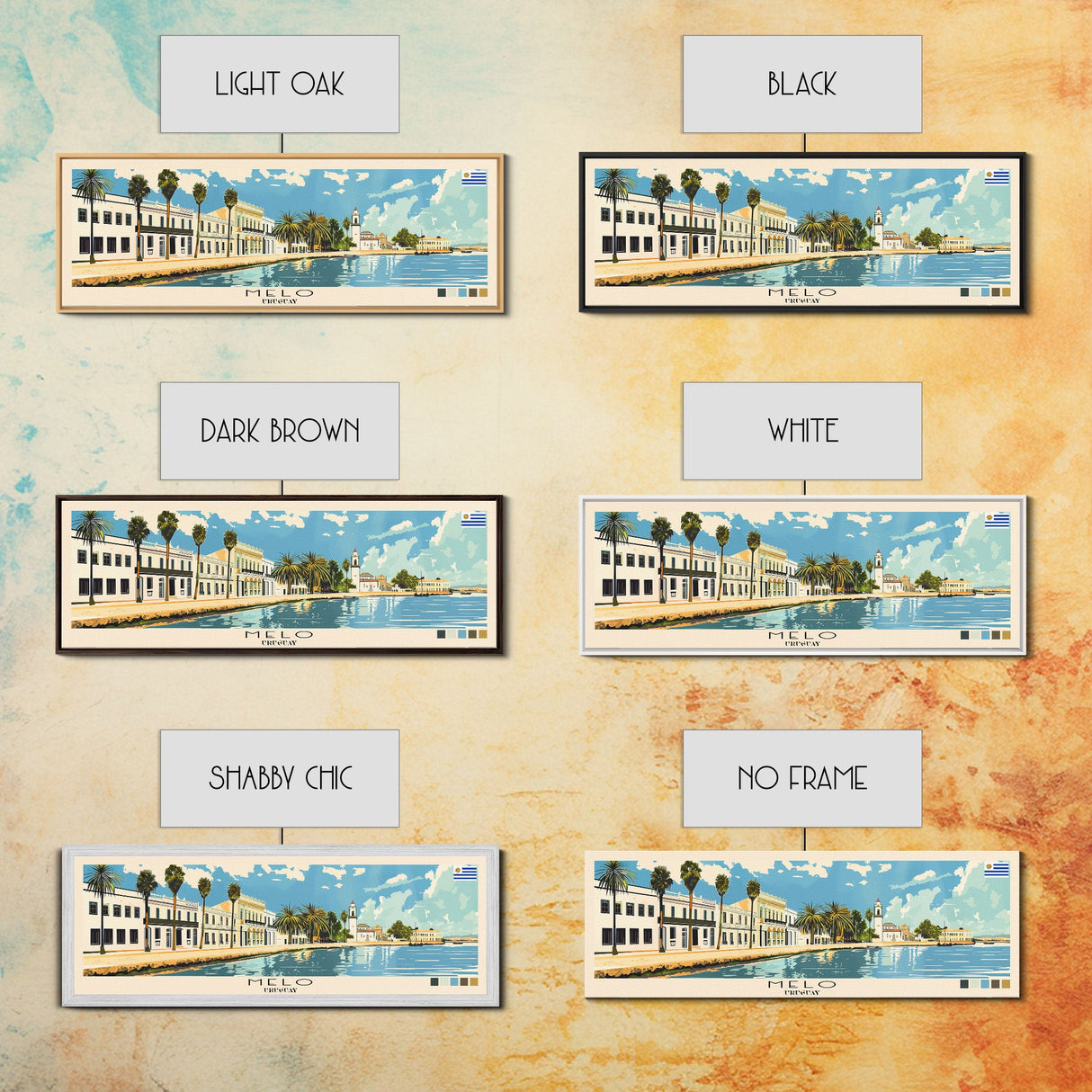 Melo, Uruguay Panoramic Canvas Print, Melo, Uruguay Painting, Uruguay Art, Melo Travel Poster, Travel Art, Vacation Gift