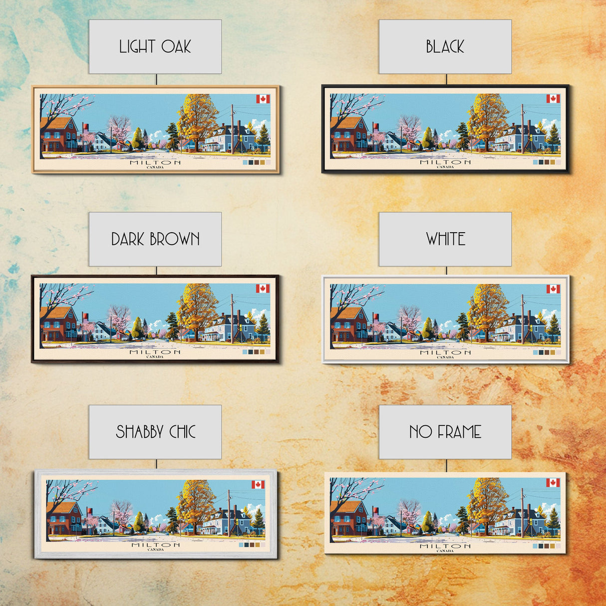 Milton, Canada Panoramic Canvas Print, Milton, Canada Painting, Canada Art, Milton Travel Poster, Travel Art, Living Room Painting