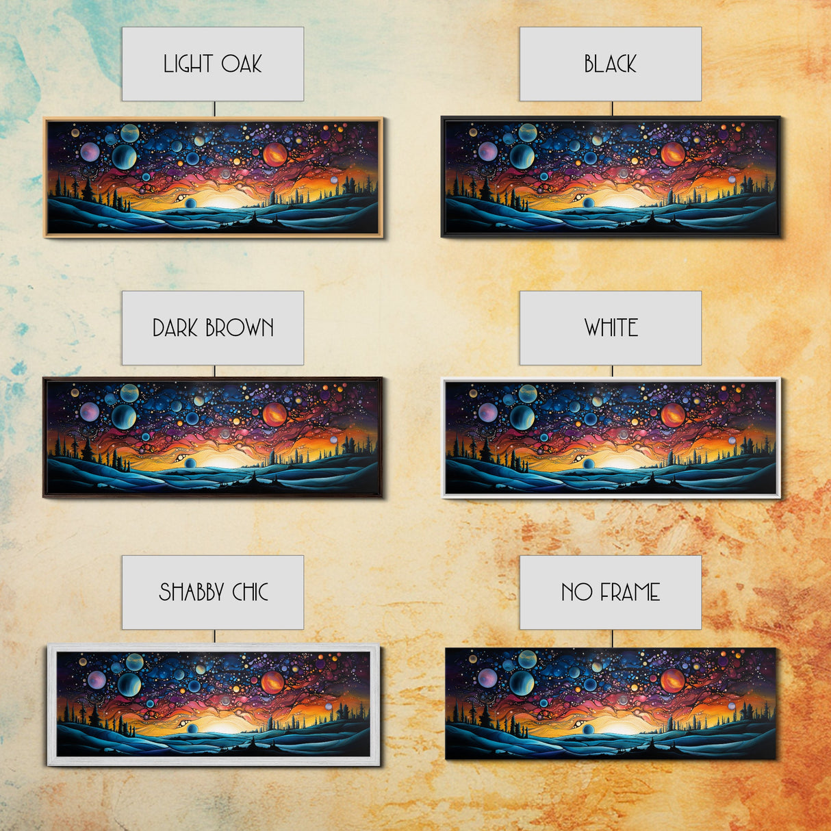 Abstract Galaxy Print, Framed Wall Art, Canvas Print, Van Gogh Inspired Art, Astronomy Gift, Living Room Decor, FREE SHIPPING