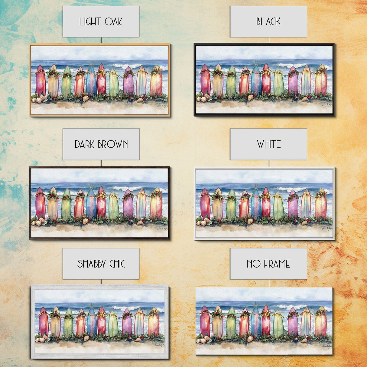 Christmas beach art, tropical Christmas decor, Christmas wall art, canvas print, beach Christmas decor, holiday wall art