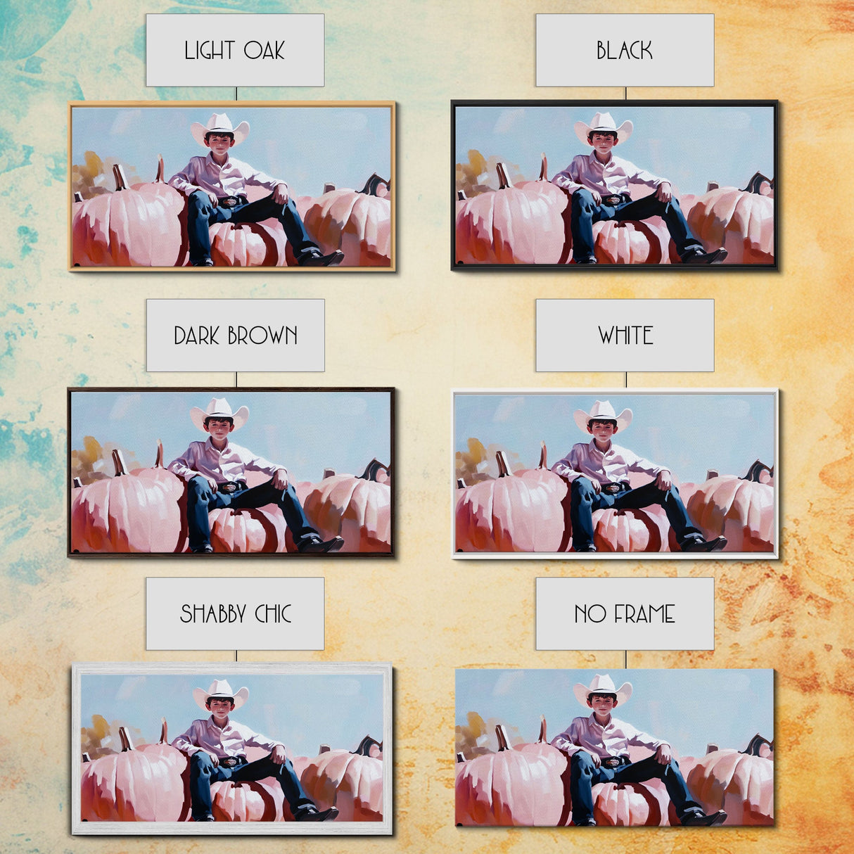 Black And White Cowboy Framed Canvas Print Moody Landscape Fall Art Above Sofa Decor Rustic Western Cowboy Autumn Wall Art