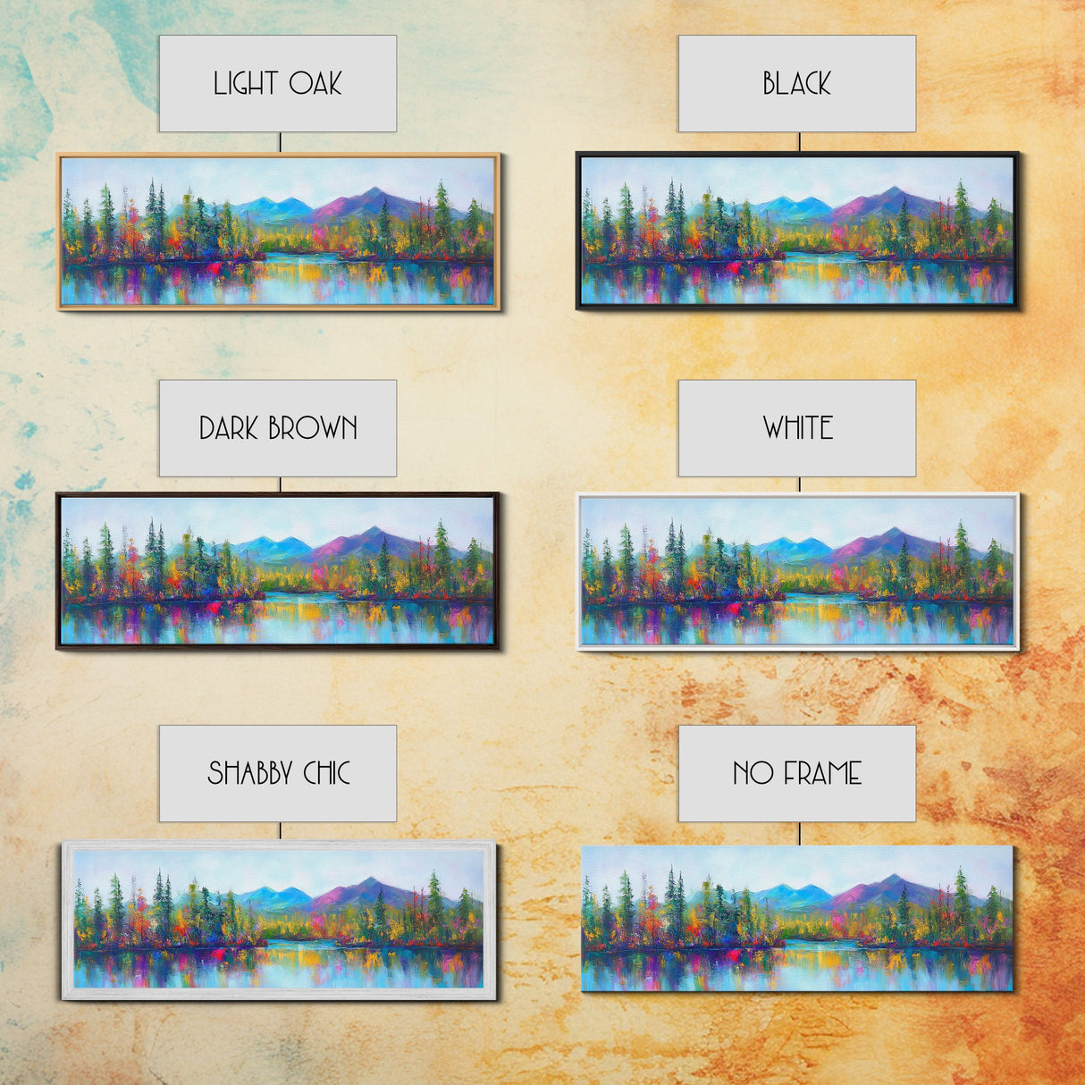 Abstract Landscape Painting Print, Panoramic, Surreal Art, Oversized Wide / Horizontal Fantasy Wall Art