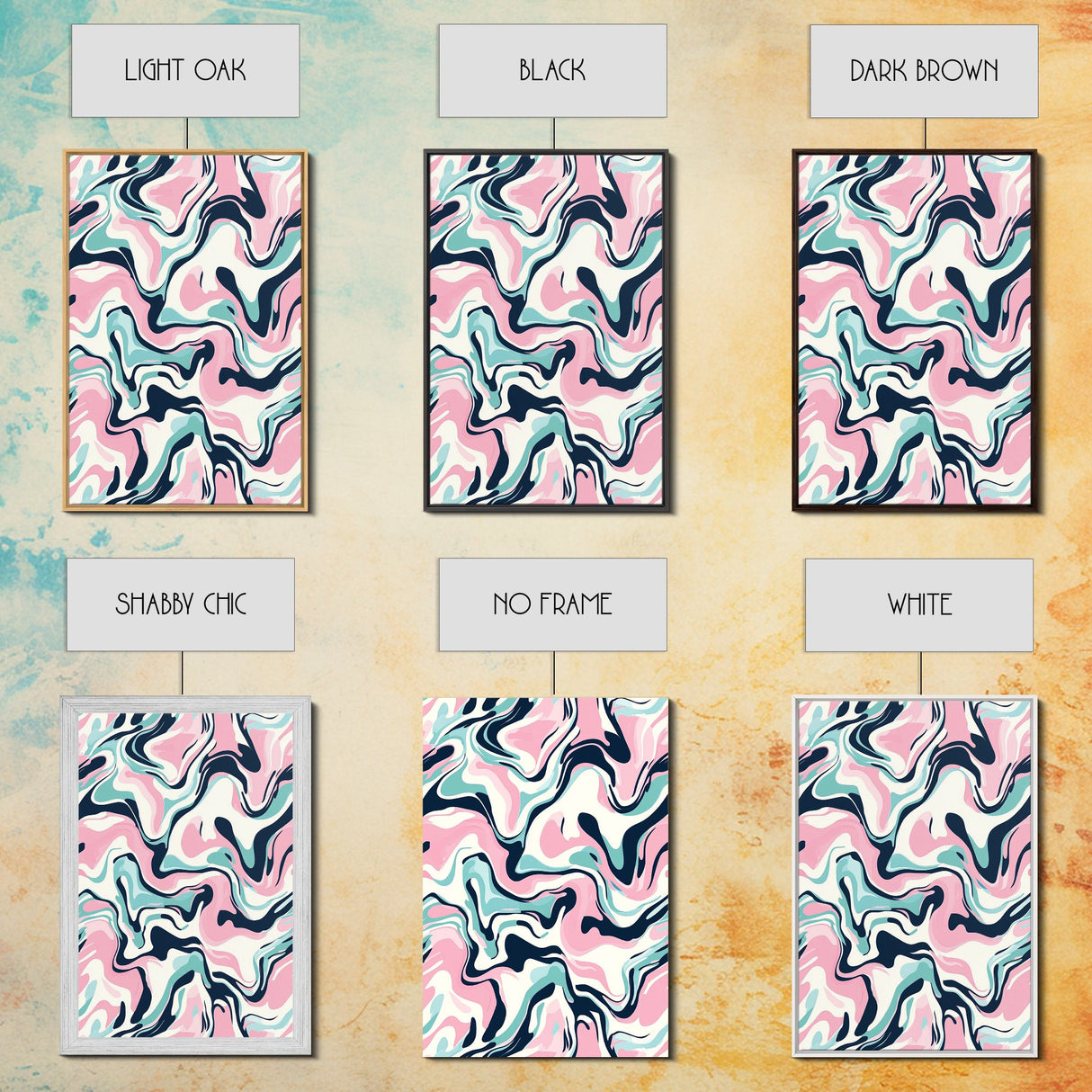 Pink, Black and Turquoise Preppy Wall Art Canvas Print, Girl's Dorm Room Wall Art, Abstract Print, Gift For Mom, Gift For Her