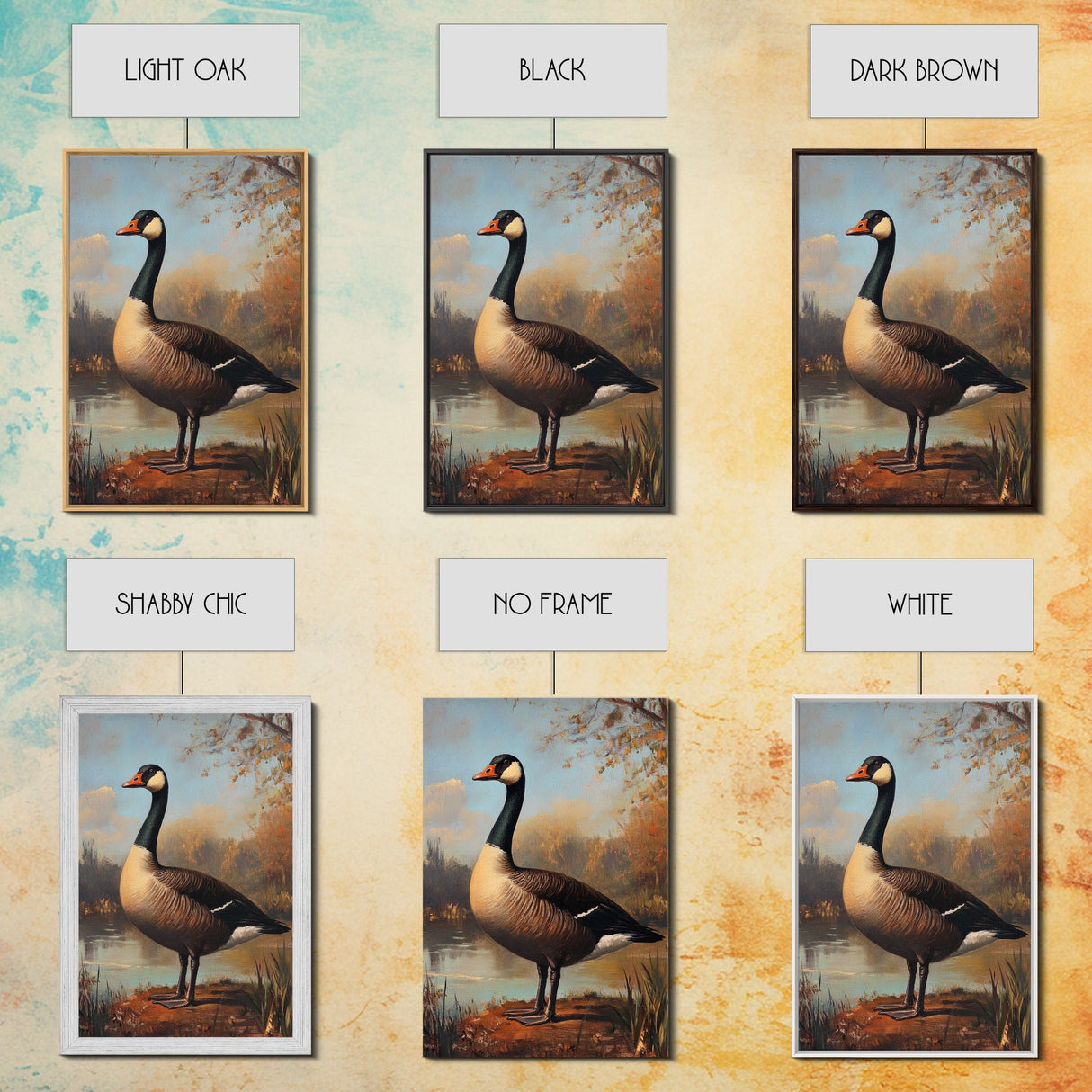 Rustic Cabin Wall Art, Goose Painting Framed Canvas Print, Rustic Farmhouse Wall Art, Guest Room Decor, Traditional American Art