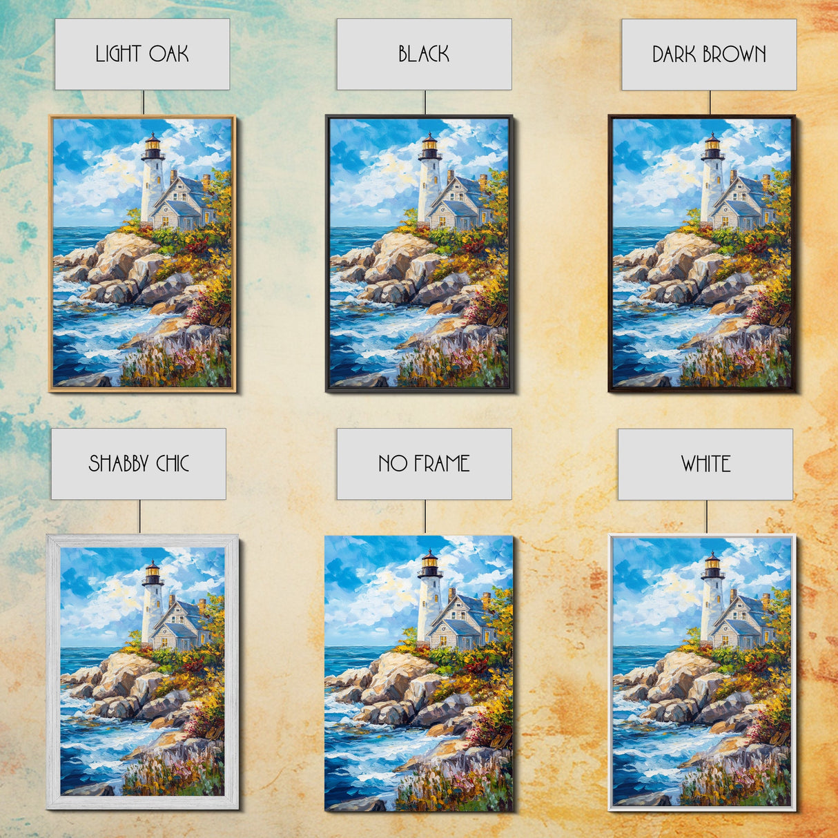 Lighthouse in Maine Framed Canvas Print, Maine Oil Painting, Coastoal Home Decor, Nautical Wall Art, Light House Oil Painting