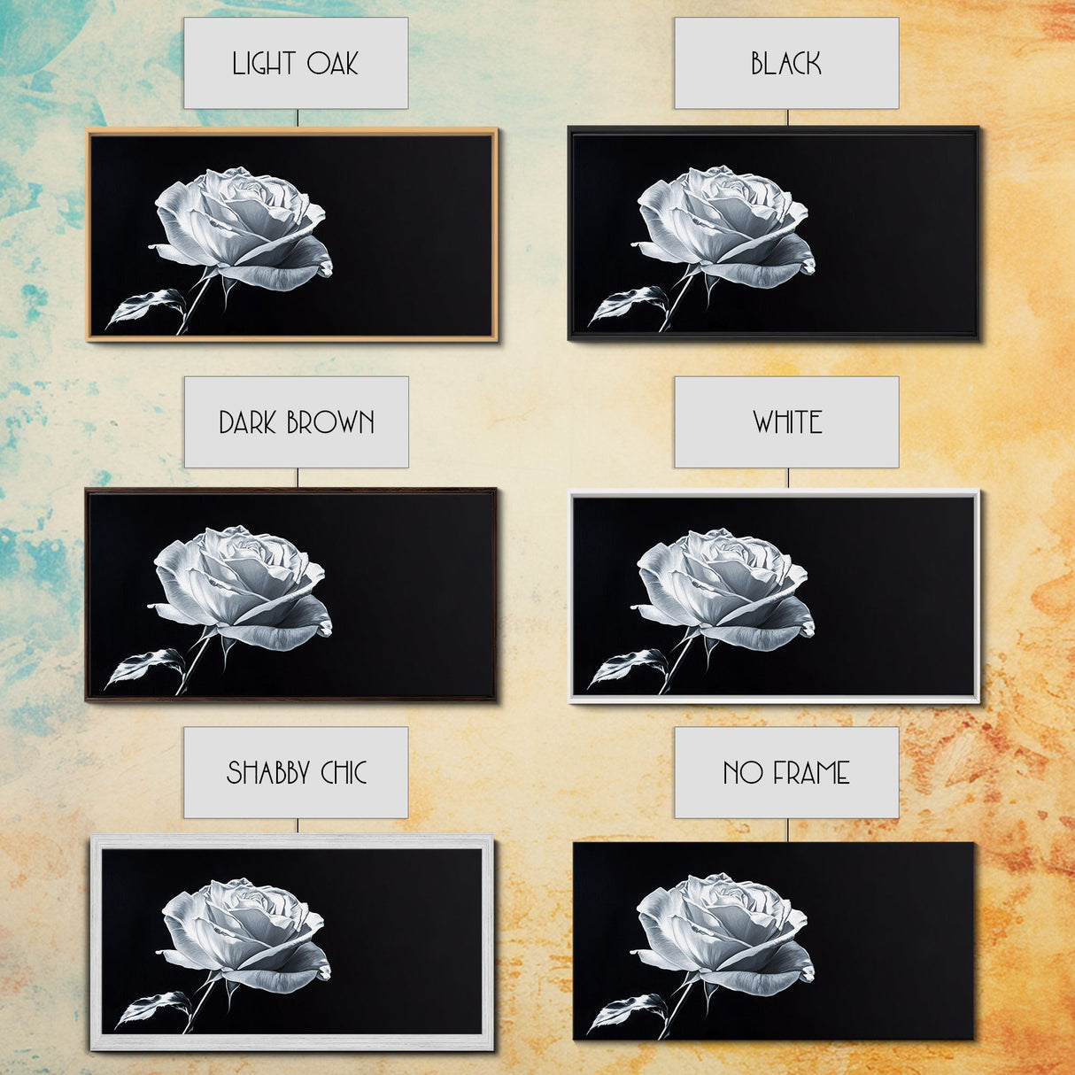 Large White Rose Painting Canvas Print, Flower Painting, Floral Decor, Moody Centerpiece Painting, Above Mantle Wall Art, Above Sofa Wall Art