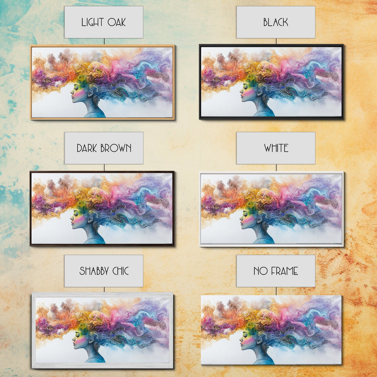 Mind Blowing Abstract Art - Framed Canvas Print - Gift For Her - Colorful Rainbow Art