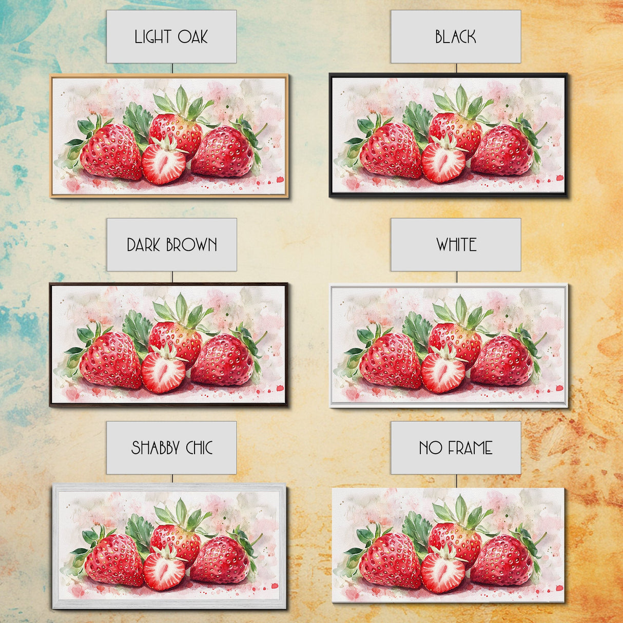 Strawberry Still Life Canvas Print - Bright Red Fruit Rustic Kitchen Art Food Review Artwork Light Pink Wall Art Rustic Decor