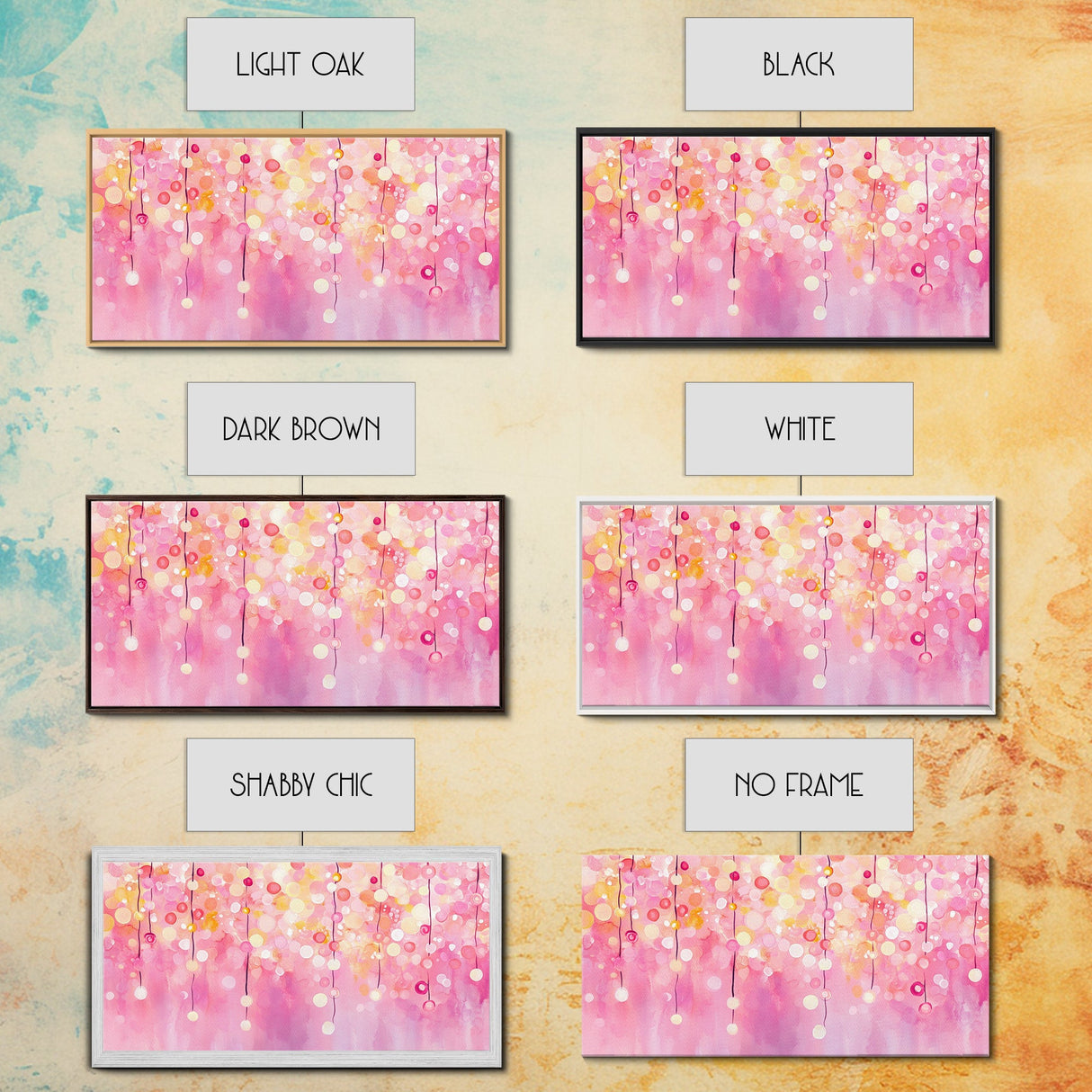 Magical Fairy Light Pink Abstract Canvas Print with Bokeh Lights, Ideal Whimsical Art for Living Room, Vertical Skinny Wall Art