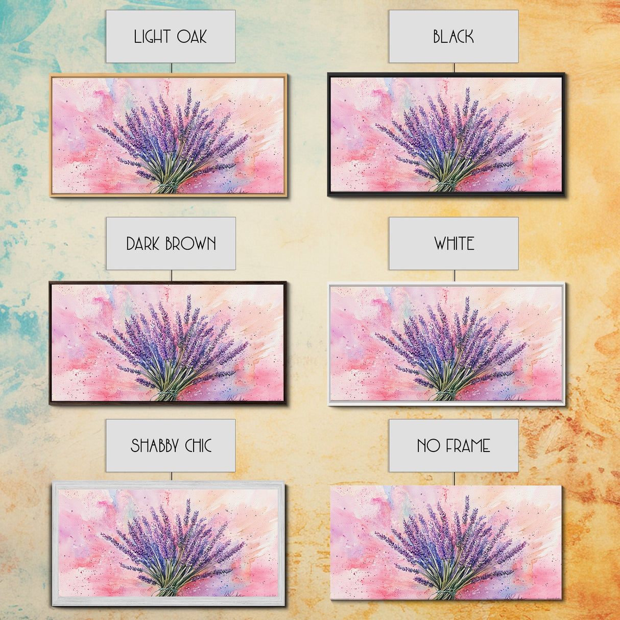 Lavender Bouquet Canvas Print, Purple and Pink Wall Art, Rustic Farmhouse Art, Botanical Painting, Above Bed or Guest Room Decor