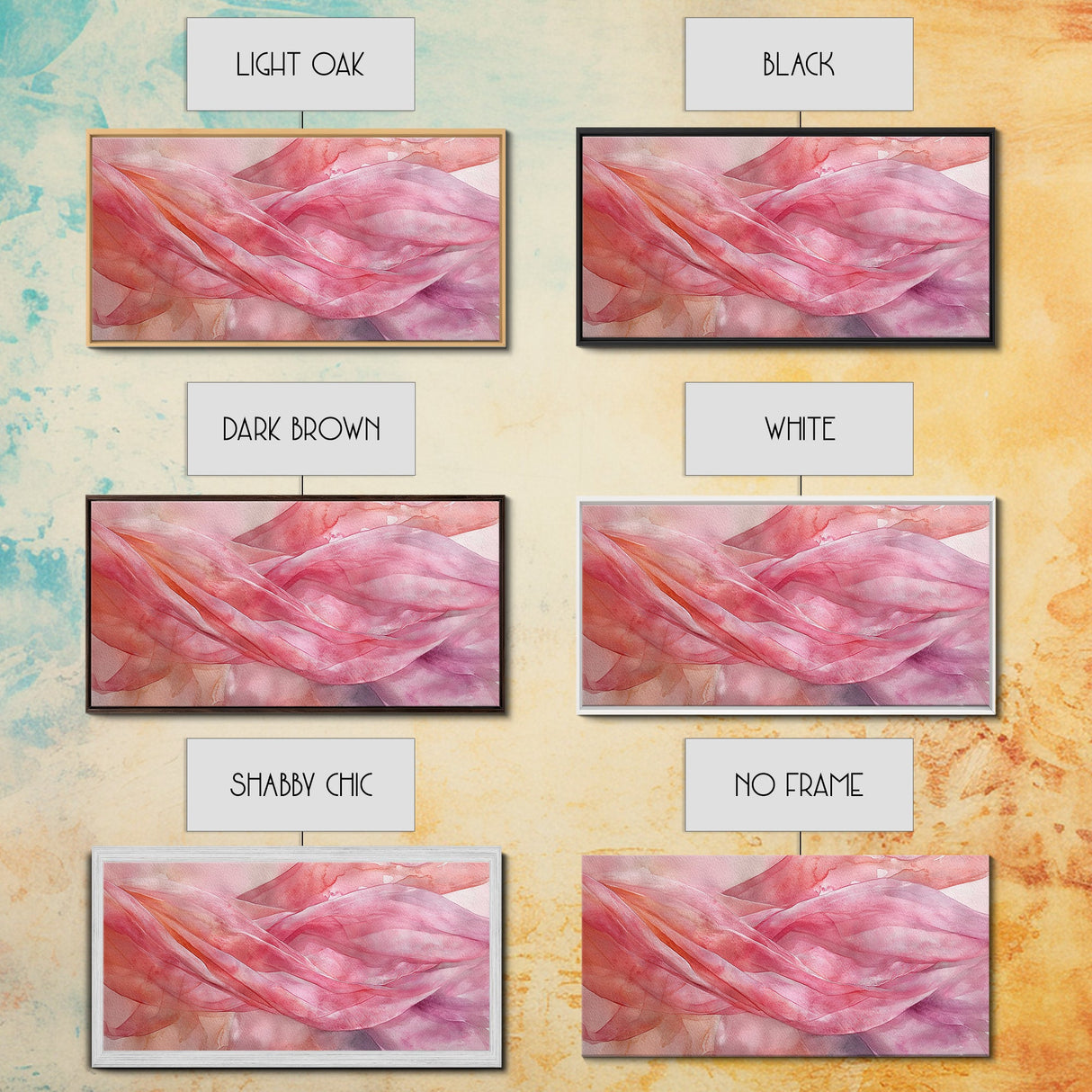 Sheer Pink Fabric Abstract Painting as Light Pink Wall Art Aesthetic on Framed Canvas Print, Modern Bedroom or Living Room Accent