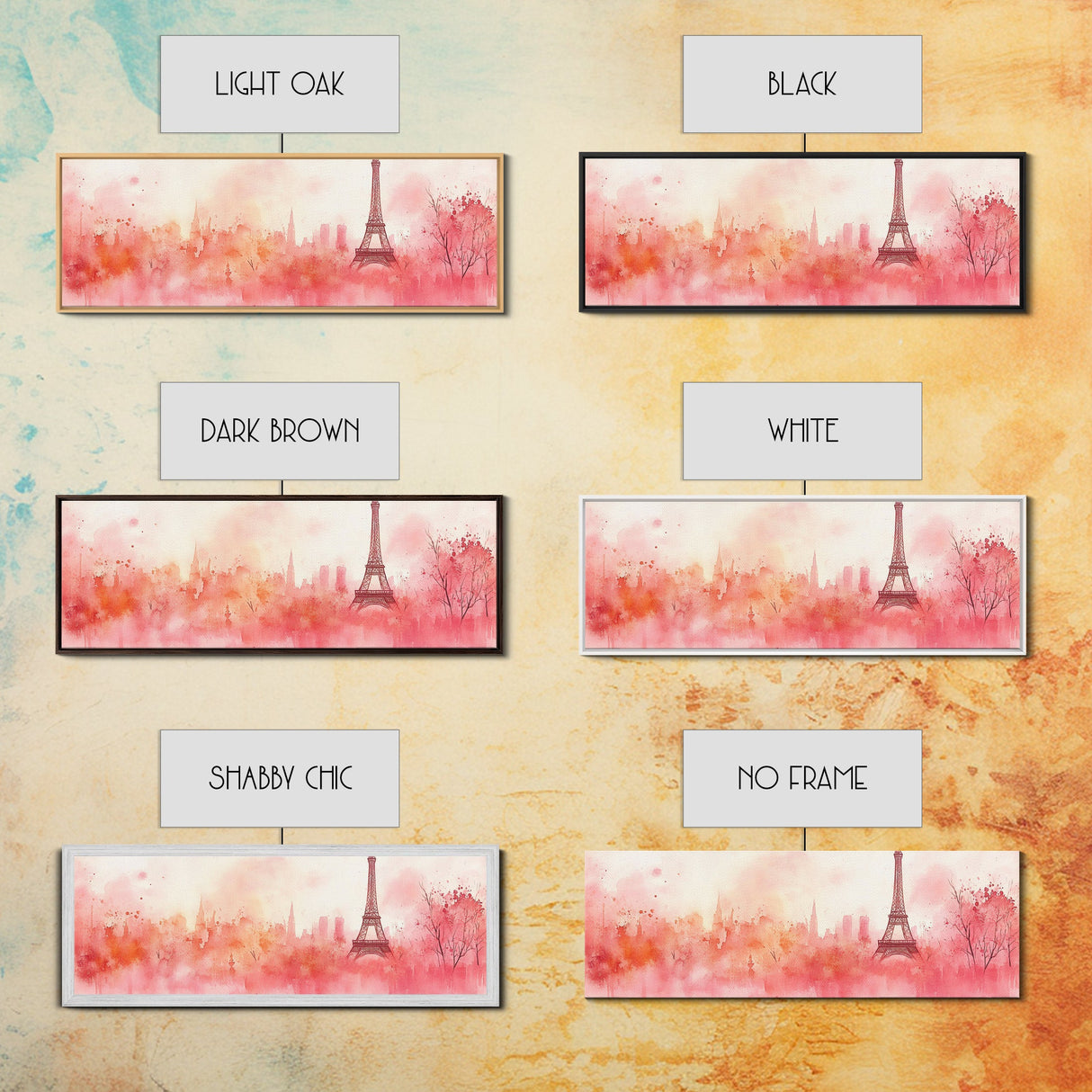 Eiffel Tower Blush Sky Canvas Print, Paris Landscape Art, Light Pink Wall Art, Romantic Artwork, Gift Idea For Her, Extra Wide Art