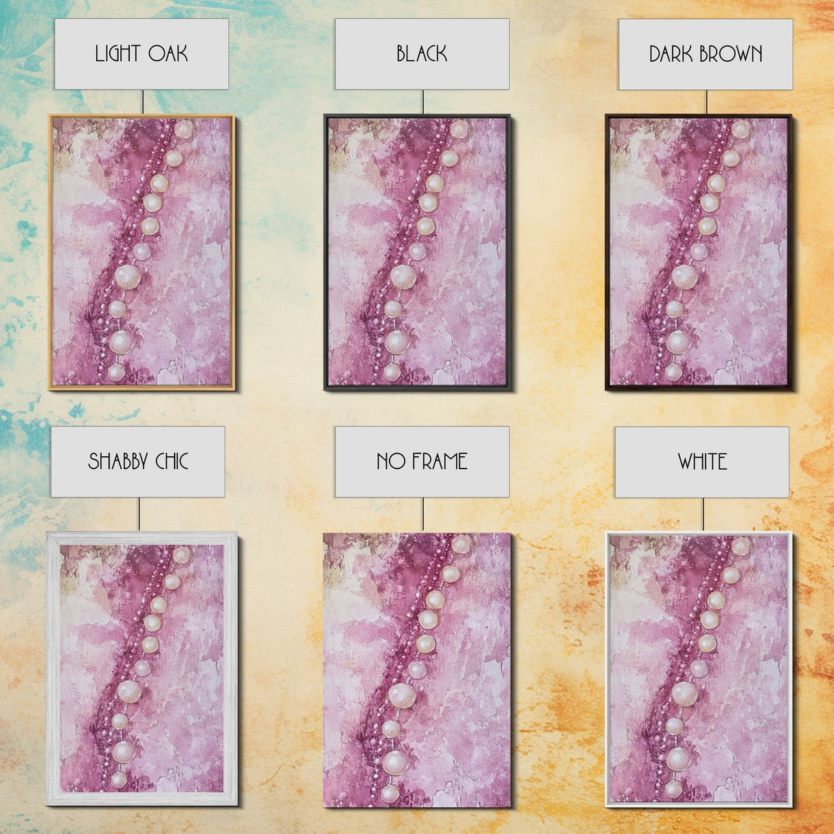 Pearlescent Beads Abstract Canvas Print Light Pink Wall Art Vertical Artwork Minimalist Decor Original Painting Bedroom Art
