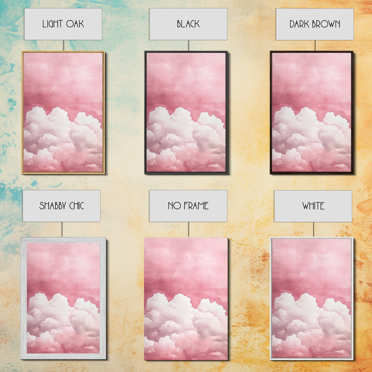 Dreamy Pink Clouds Canvas Print Light and Airy Minimalist Art Above Bed Wall Art Guest Room Decor Rustic Aesthetic Fall Accent Gift