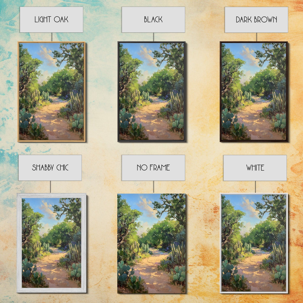 Serene GardenPath Canvas Print Southwest Wall Art Rustic Decor Above Bed Art Farmhouse Wall Art Gift Idea Landscape Painting